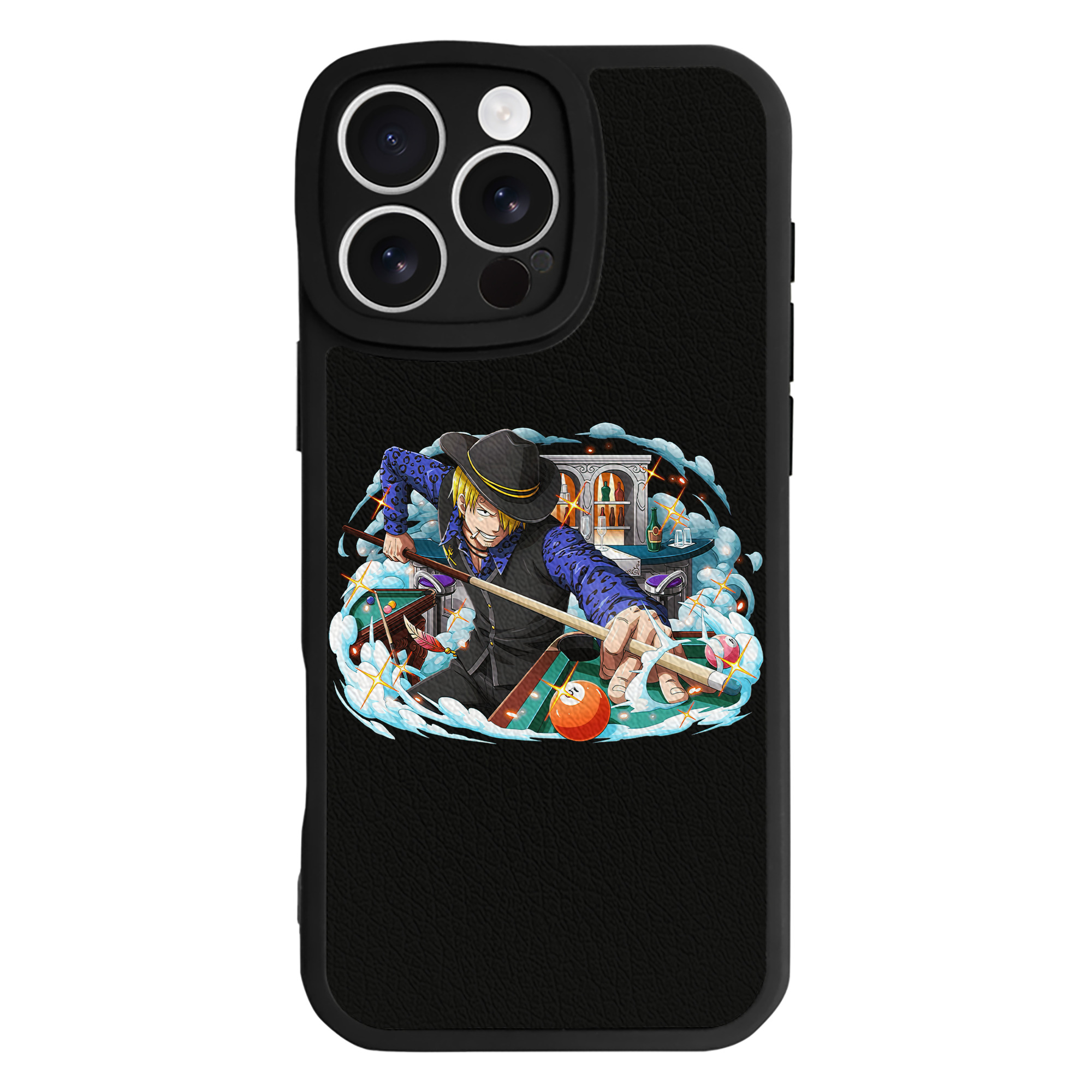 （画像用） ワンピース サンジ ONE PIECE Sanji 【iPhone 16シリーズ対応】シリコンスマホケース（レザー調） 材質：シリコン